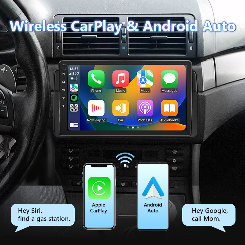 Eonon 1999-2005 BMW 3 Series E46 Android 13 Wireless Apple CarPlay & Android Auto Car Radio with 2GB RAM 32GB ROM & 9 Inch IPS Touch Screen