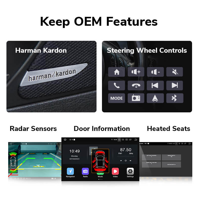 Eonon 2005-2011 BMW 3 Series E90 E91 E92 E93 Android 13 Wireless Apple CarPlay & Android Auto Car Radio with 6GB RAM 64GB ROM & 9 Inch QLED Touch Screen