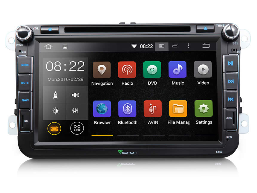 Volkswagen(VW) Android 4.4.4 Quad-Core 8″ Multimedia Car DVD GPS with Mutual Control EasyConnected