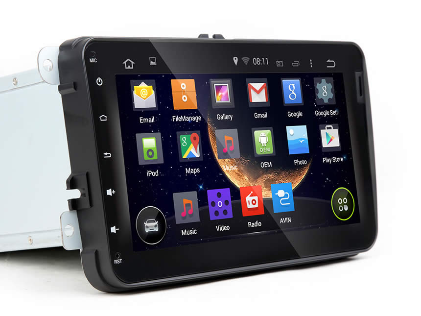 Volkswagen(VW) Android 4.4.4 Quad-Core 8″ Multimedia Car GPS with Mutual Control EasyConnected (Without DVD Function)