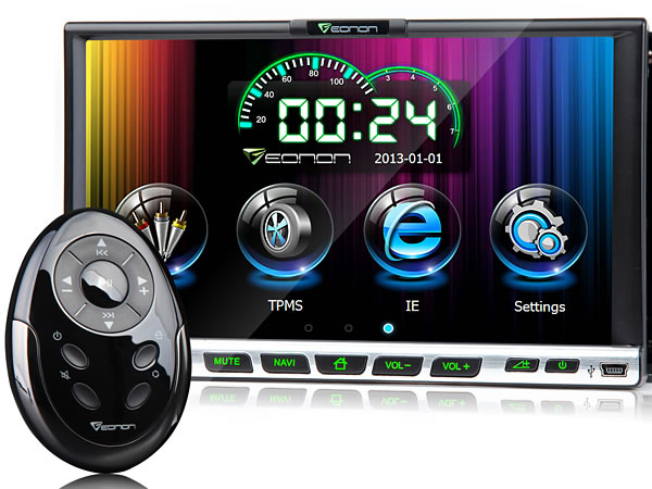 7 Inch Digital Touch Screen 2 Din Car GPS with Screen Mirroring & DLNA & NFC Support + US/CA/EU/AU/NZ Map