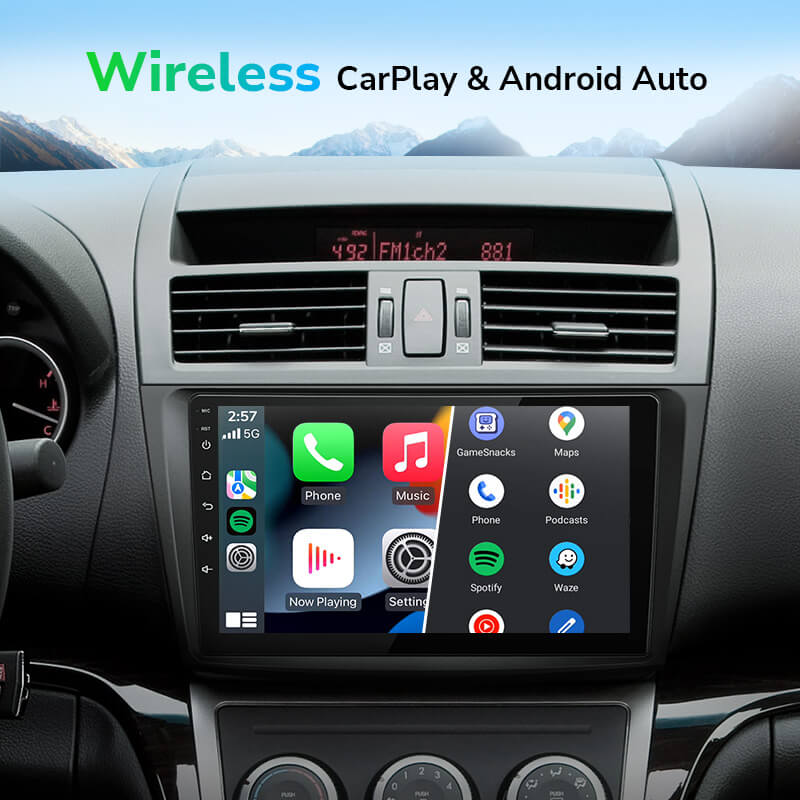 Eonon 10-13 Mazda 3 Android 13 Wireless Apple CarPlay & Android Auto Car Radio with 6GB RAM 64GB ROM & 9 Inch QLED Touch Screen