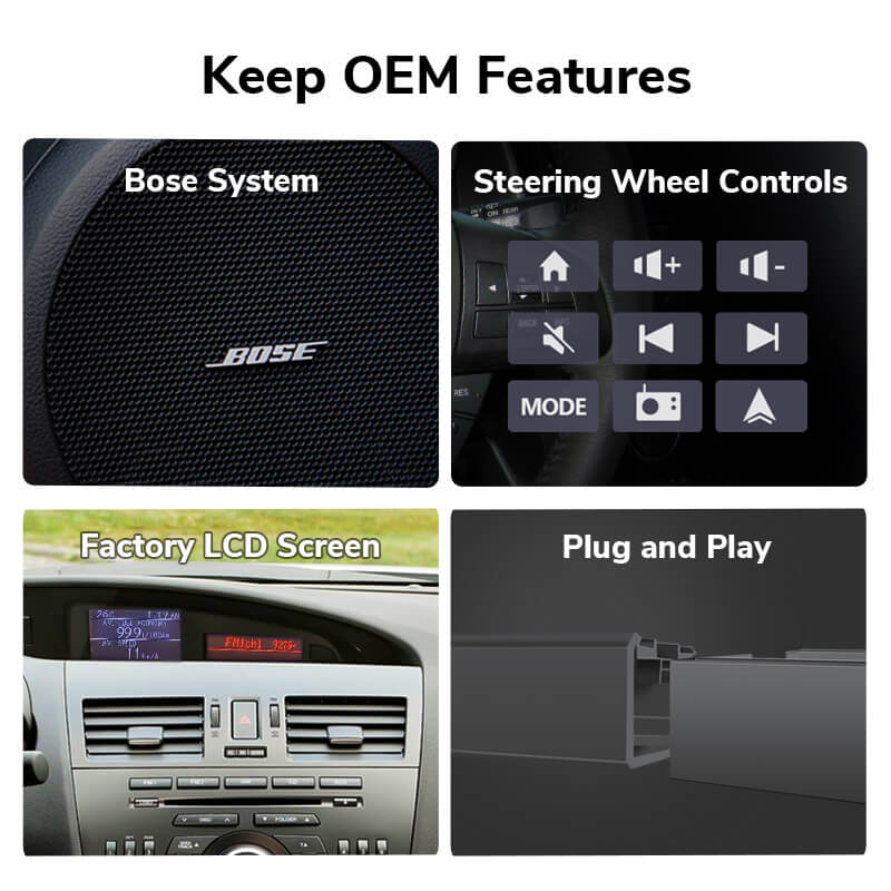 Eonon Eonon 10-13 Mazda 3 Android 13 Wireless Apple CarPlay & Android Auto Car Radio with 2GB RAM 32GB ROM & 9 Inch IPS Touch Screen